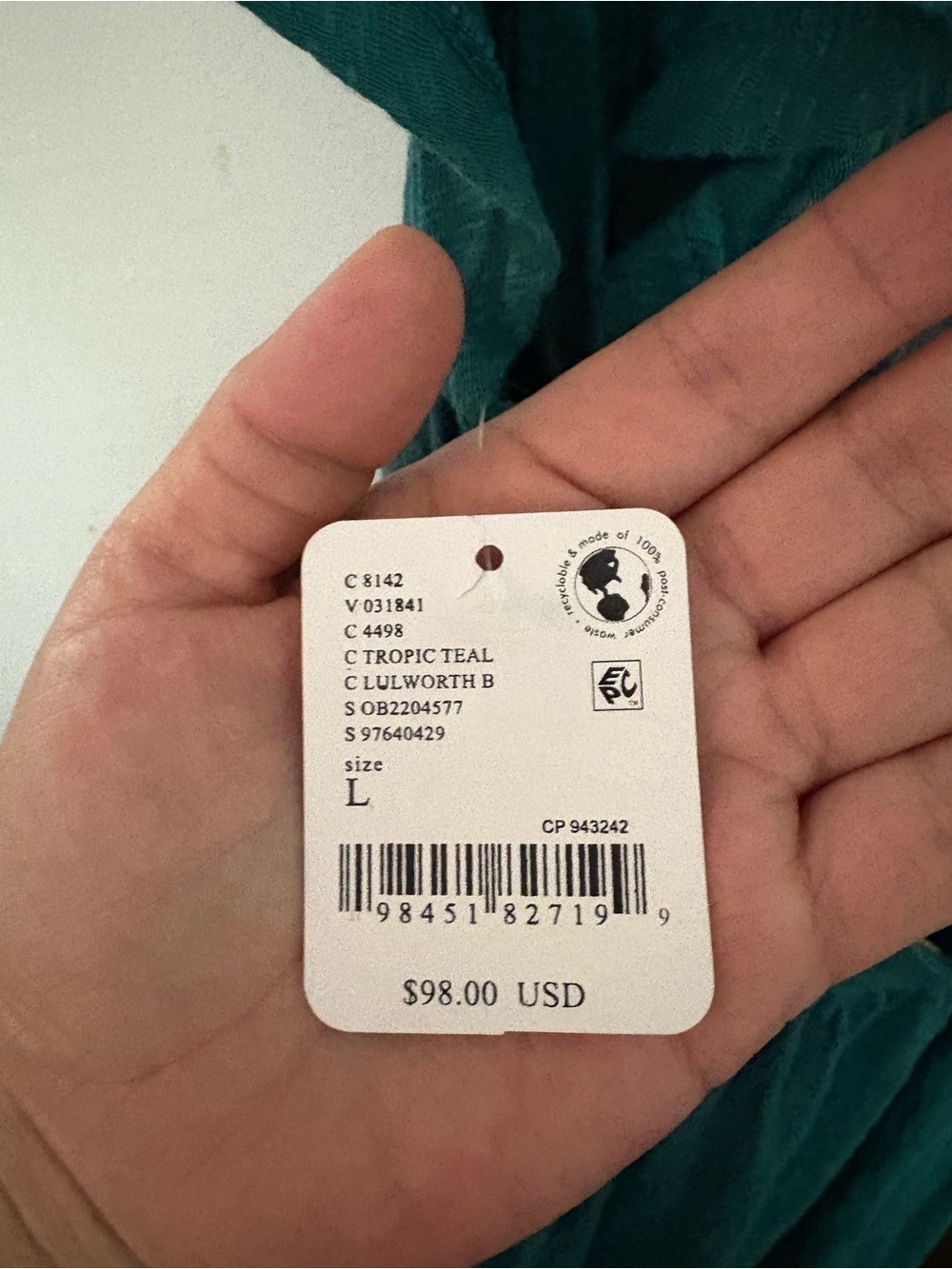 NWT FREE PEOPLE Aquamarine Maxi Dress | Tropic Teal MSRP $98 Size L - Picture 10 of 10